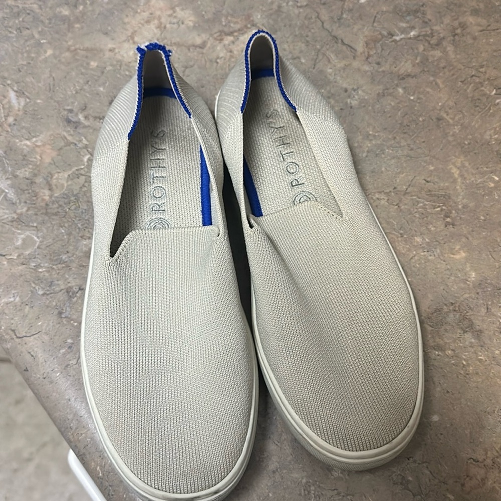 Rothy's The Sneaker Sand Ivory Textile Slip On Shoes Women's Multiple Sizes